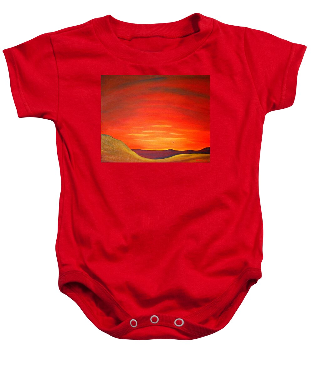 Sun Baby Onesie featuring the painting Persistence of the Sun by Franci Hepburn