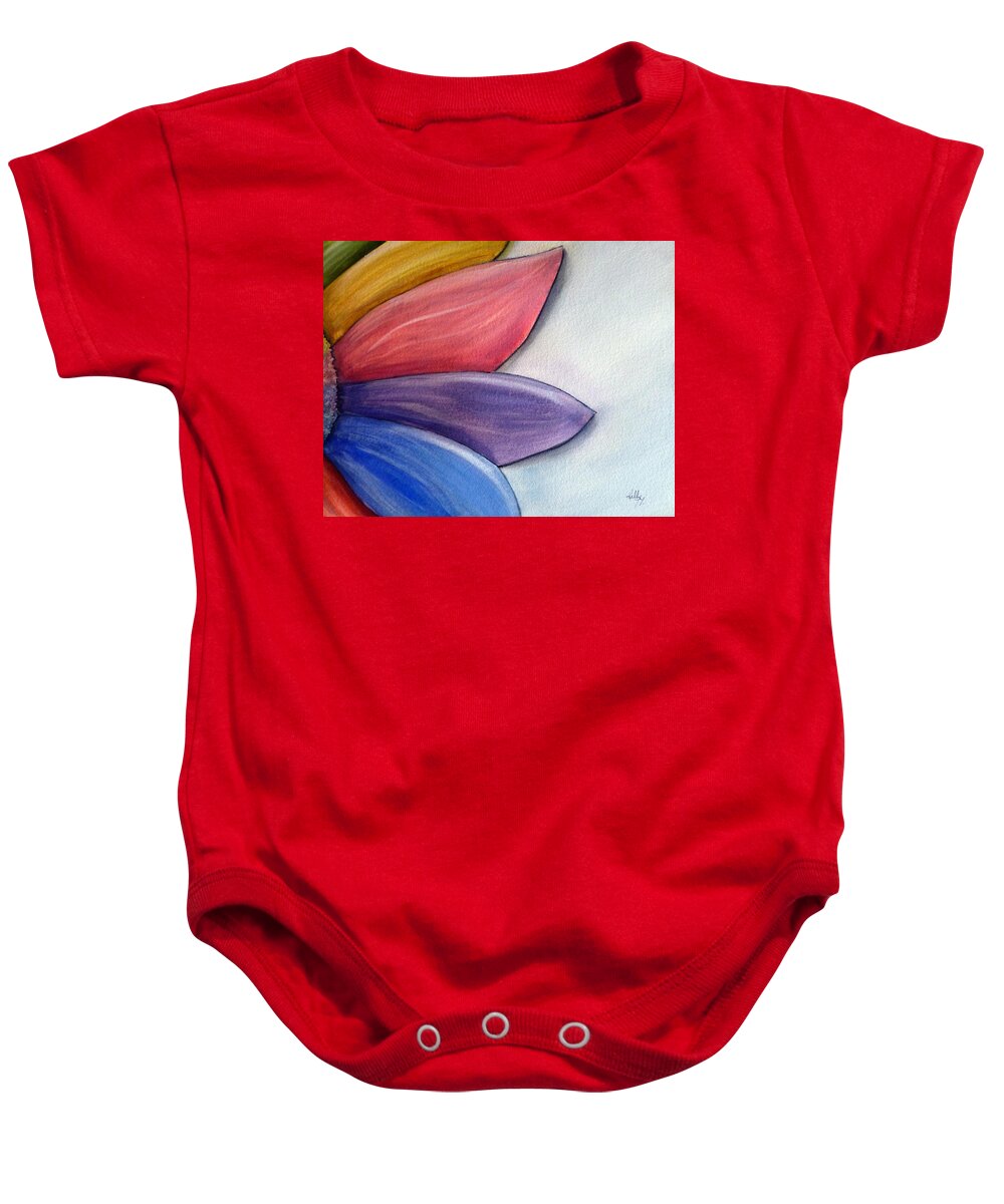 Flower Baby Onesie featuring the painting Petals of Many Colors by Kelly Mills
