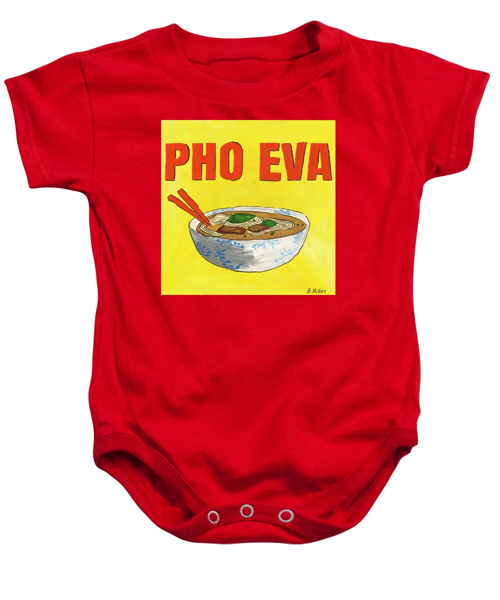 Pho Baby Onesie featuring the painting Pho Eva by Britt Miller