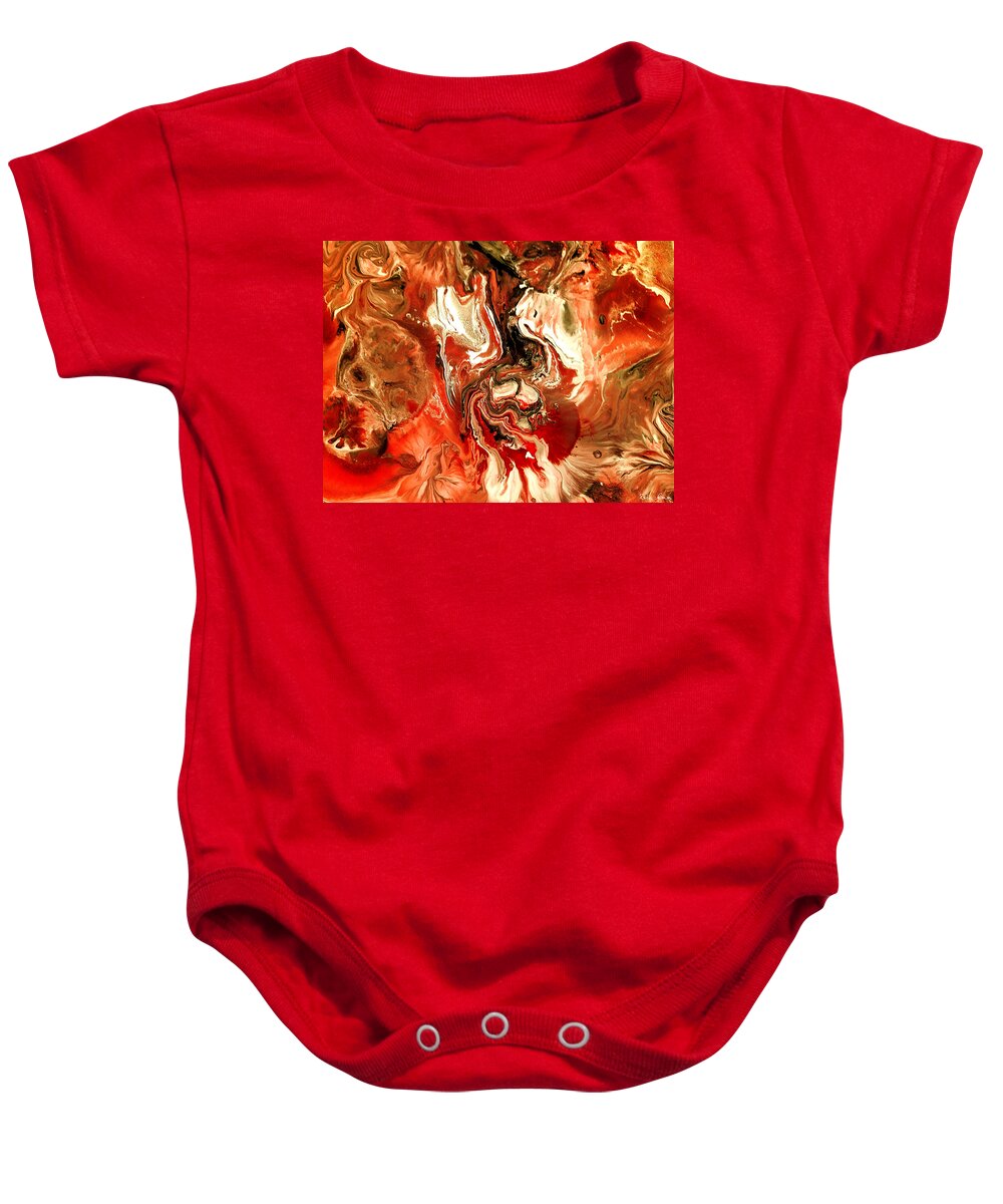  Baby Onesie featuring the painting Burning Life in the Fire of Time by Rein Nomm