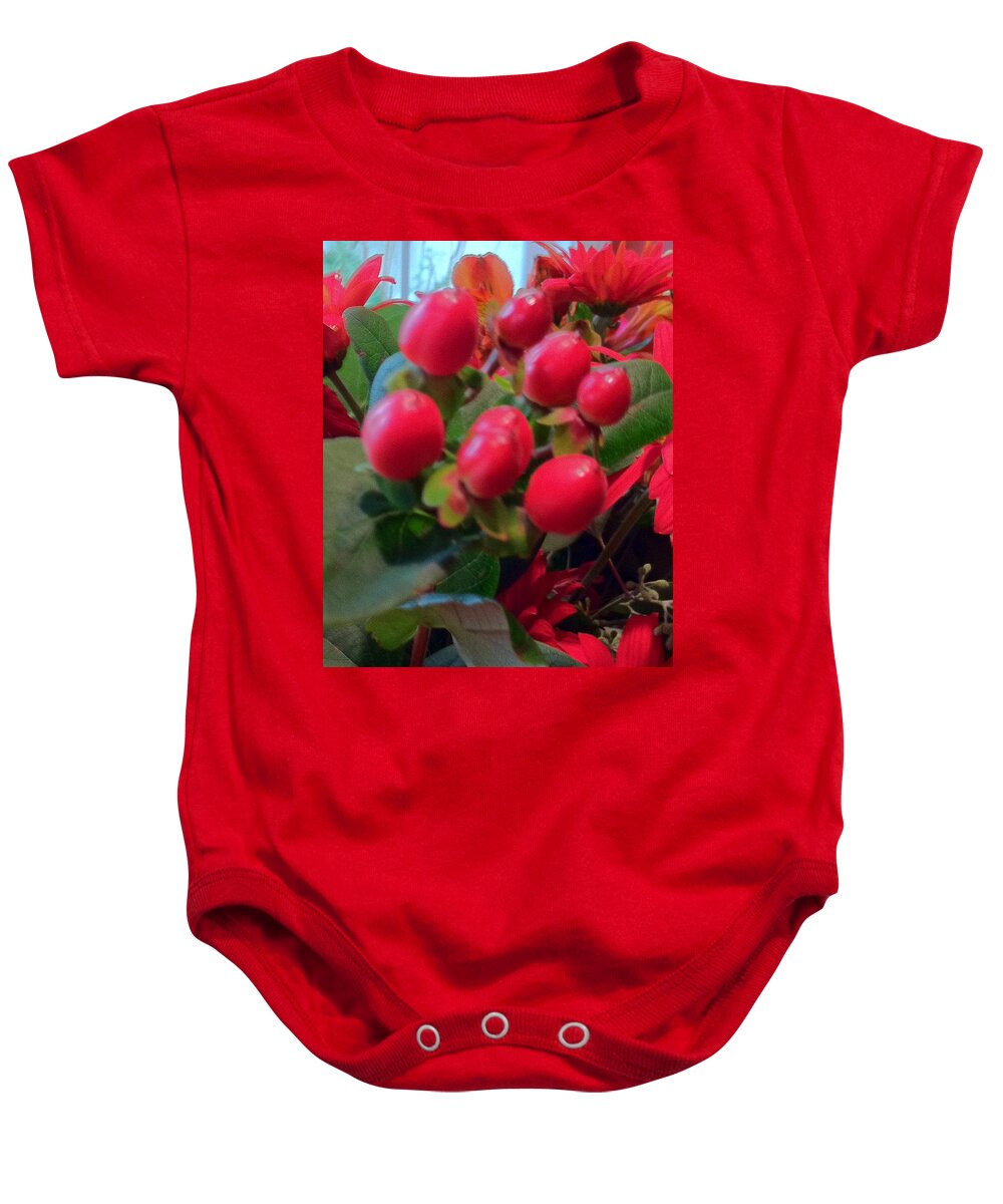 Bouquet Baby Onesie featuring the photograph Red is the Color of Love by Juliette Becker