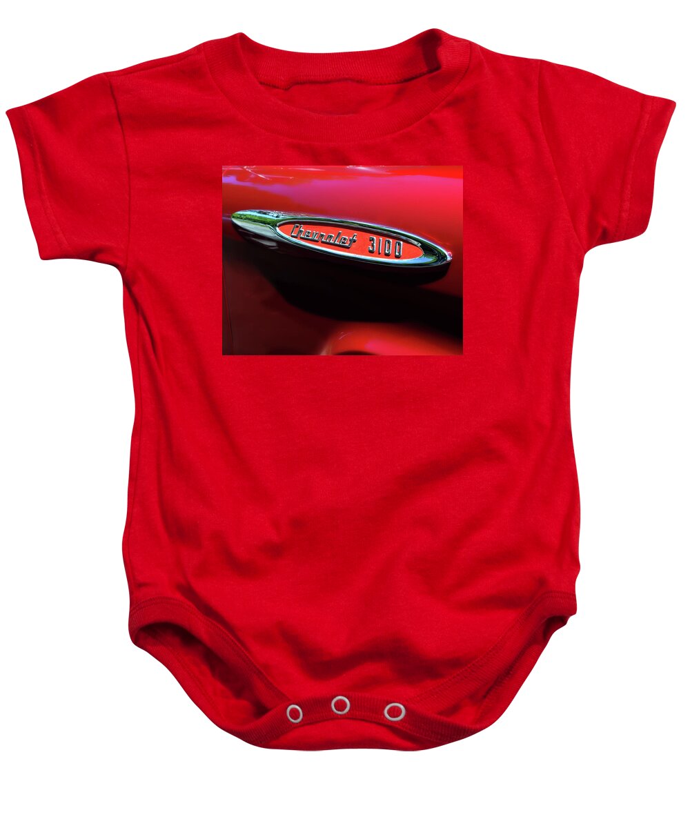 Car Baby Onesie featuring the photograph Red Truck by Maggy Marsh