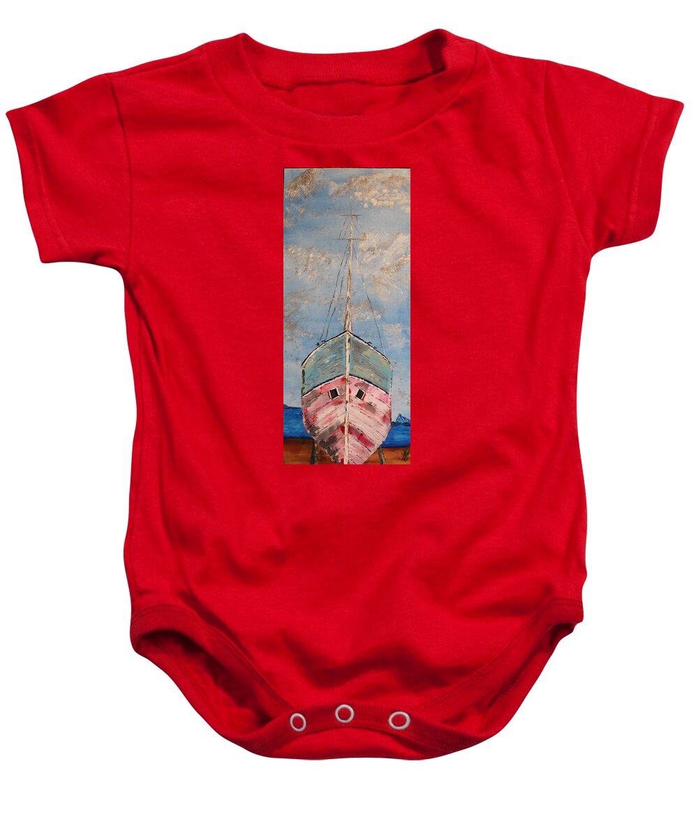 Palette Knife Baby Onesie featuring the painting Retired by Brent Knippel