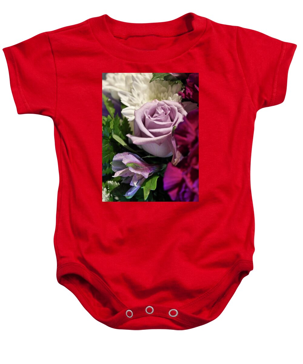 Rose Baby Onesie featuring the photograph Rose of Lavender by Michele Myers