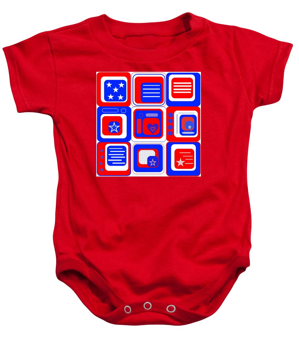 Patriotic Baby Onesie featuring the digital art RWB by Designs By L