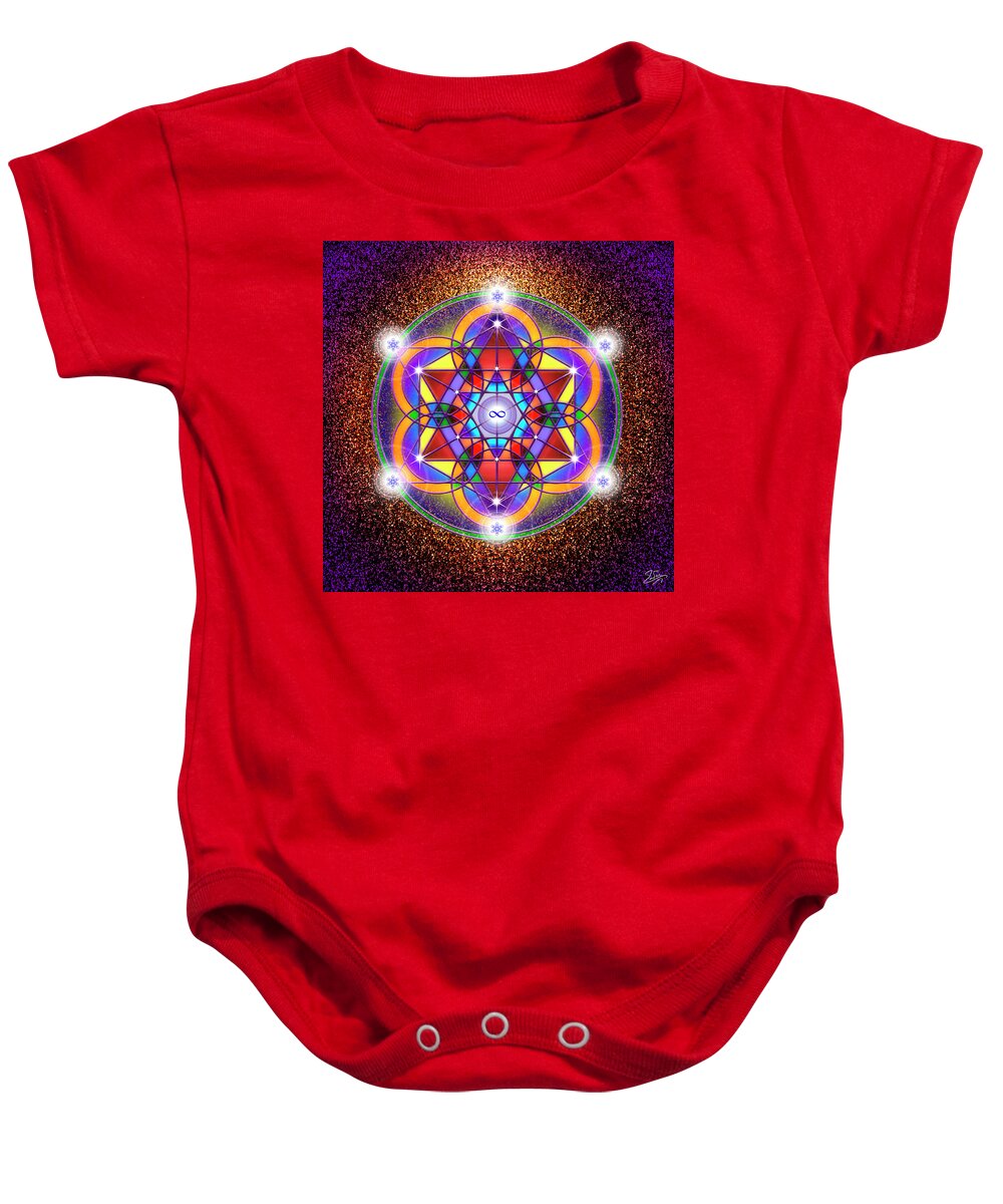 Endre Baby Onesie featuring the digital art Sacred Geometry 791 by Endre Balogh