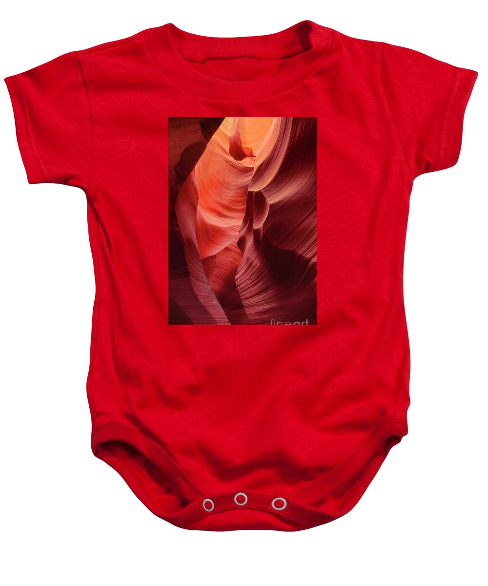 Dave Welling Baby Onesie featuring the photograph Sandstone Walls Lower Antelope Slot Canyon Arizona by Dave Welling