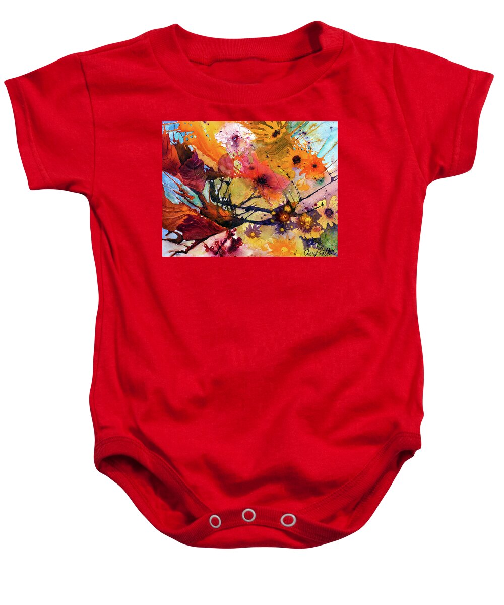 Fall Baby Onesie featuring the painting September by Cheryl Prather