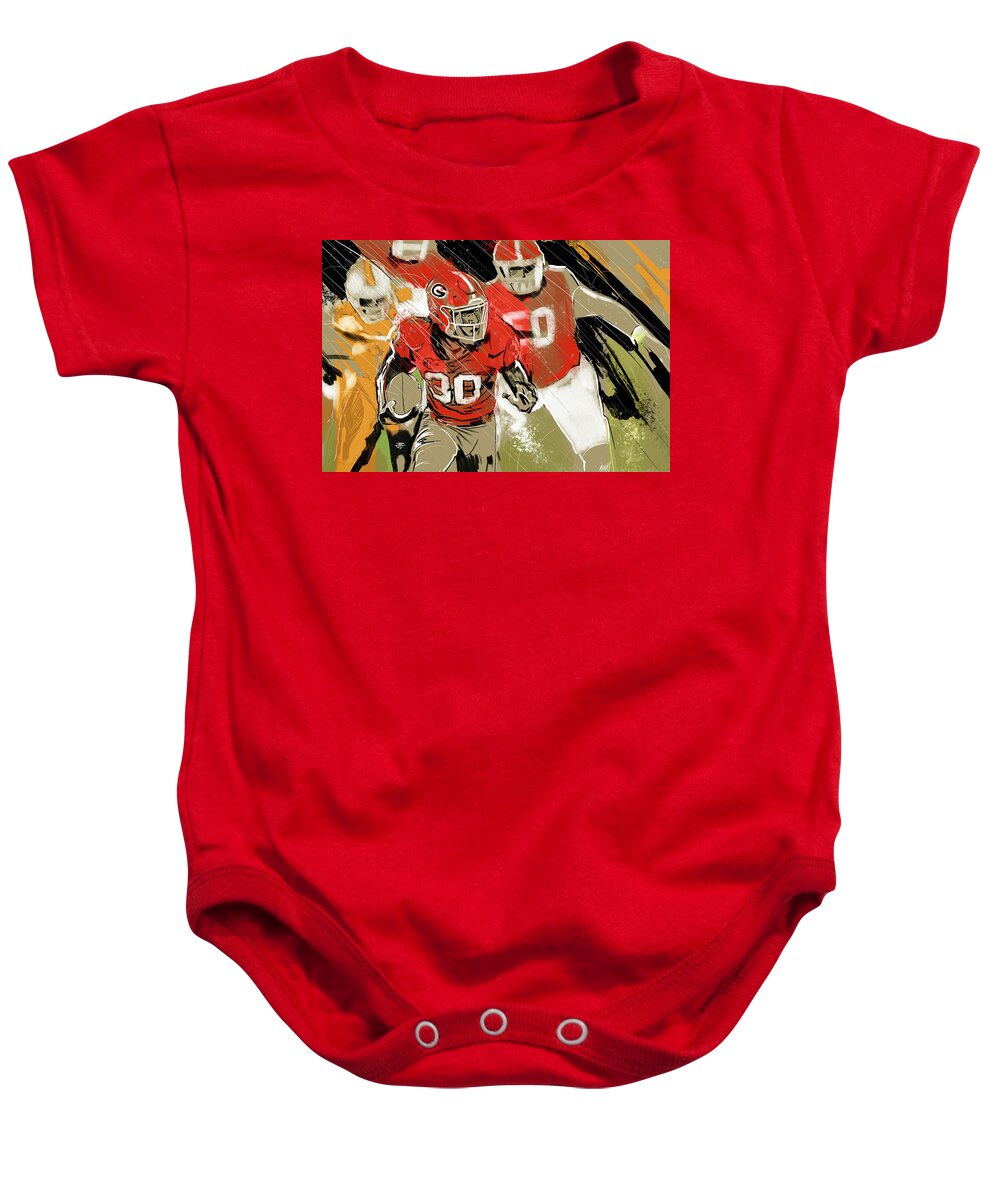 Sludge Fest Baby Onesie featuring the painting Sludge Fest by John Gholson