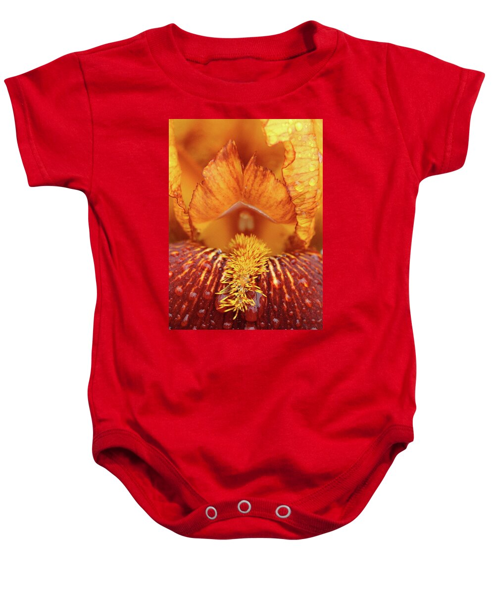Flower Baby Onesie featuring the photograph Soggy Iris by Lens Art Photography By Larry Trager