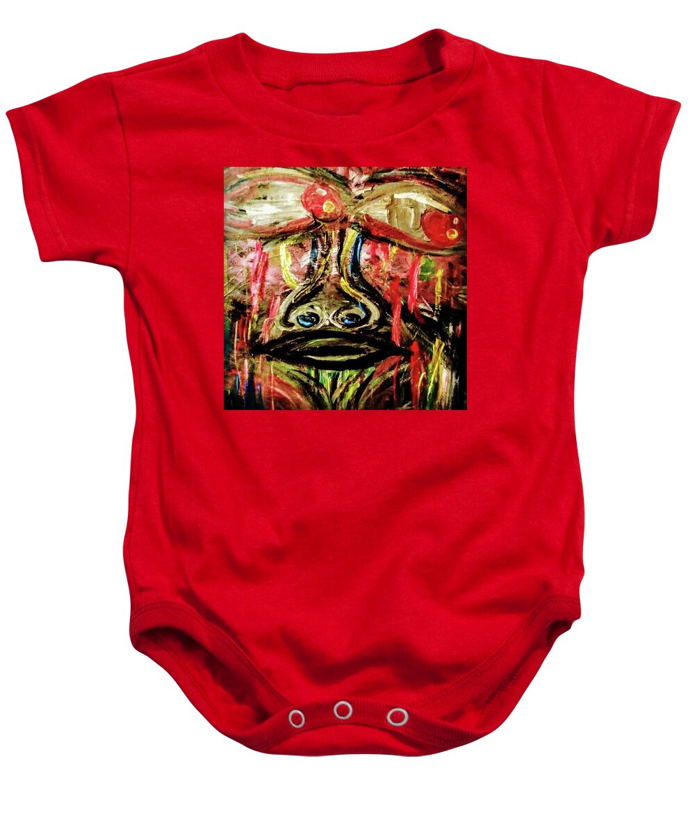 Contemporary Baby Onesie featuring the painting Stressed The Fuck Out by Shemika Bussey