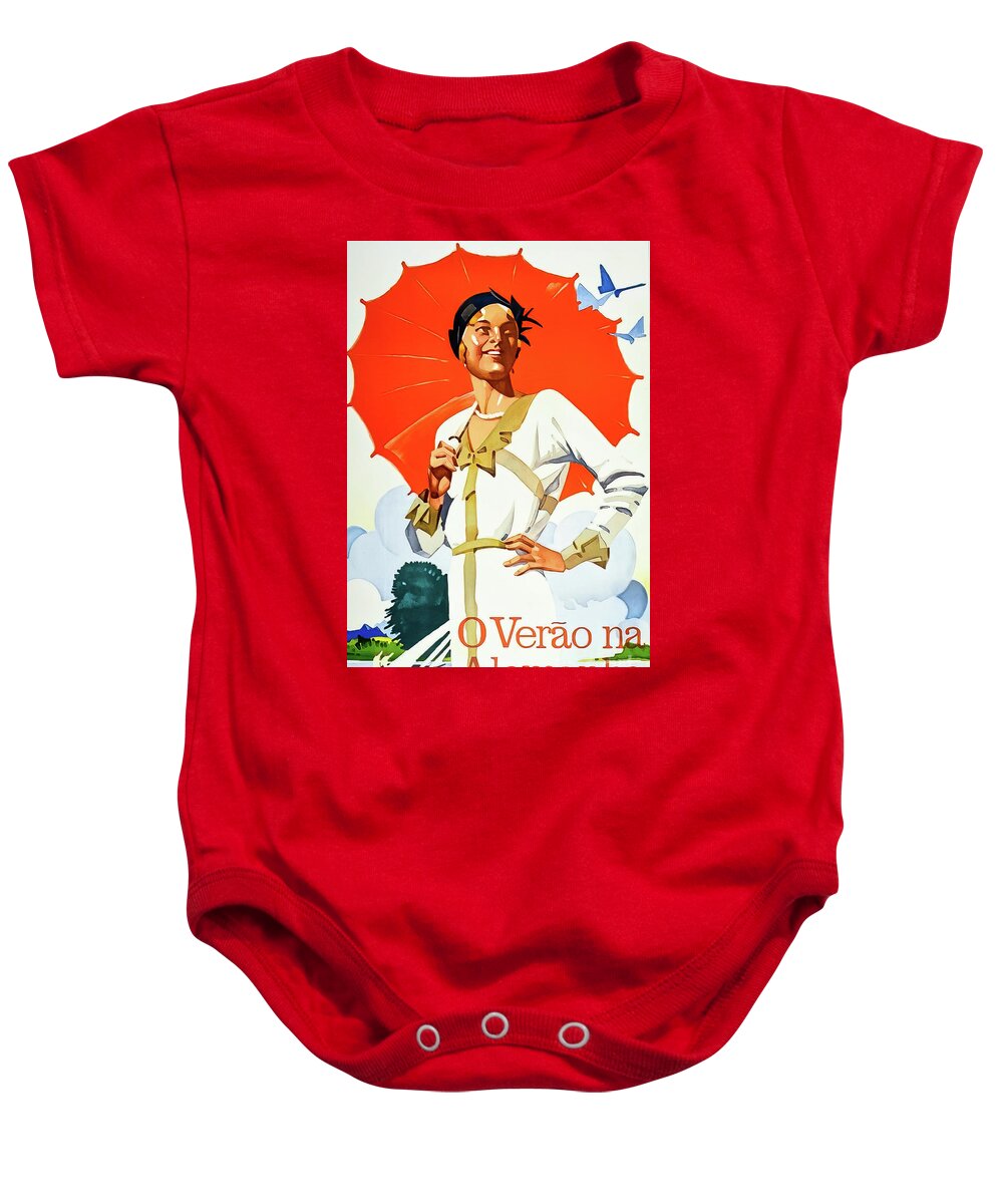 Classic Baby Onesie featuring the drawing Summer in Germany Travel Poster 1924 by M G Whittingham