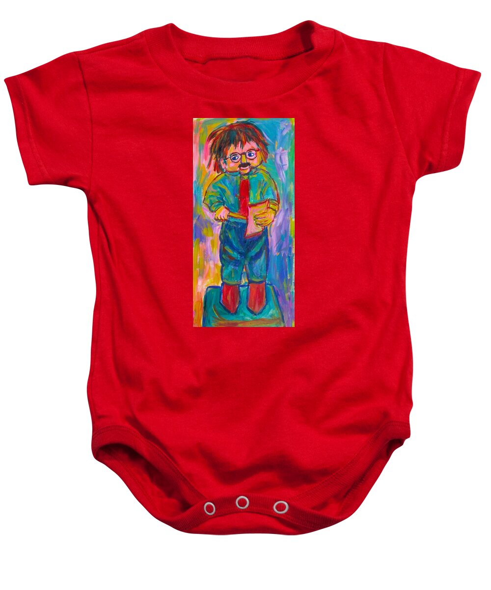 Doll Baby Onesie featuring the painting Teacher by Kendall Kessler