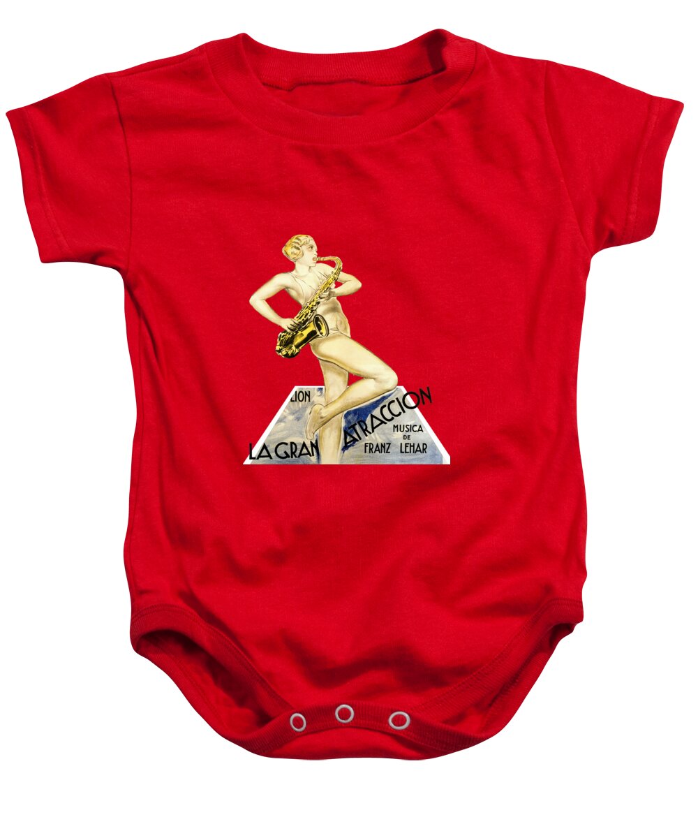 Big Baby Onesie featuring the mixed media ''The Big Attaction'', 1931- 3d movie poster by Movie World Posters