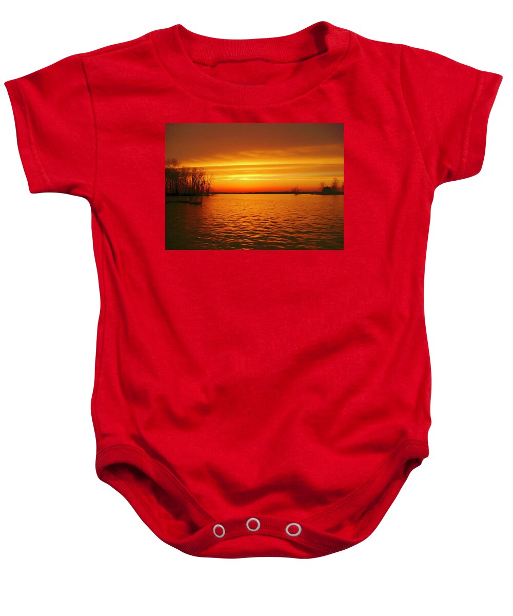 Custers Point Baby Onesie featuring the photograph The Golden Hour by Susan Hope Finley