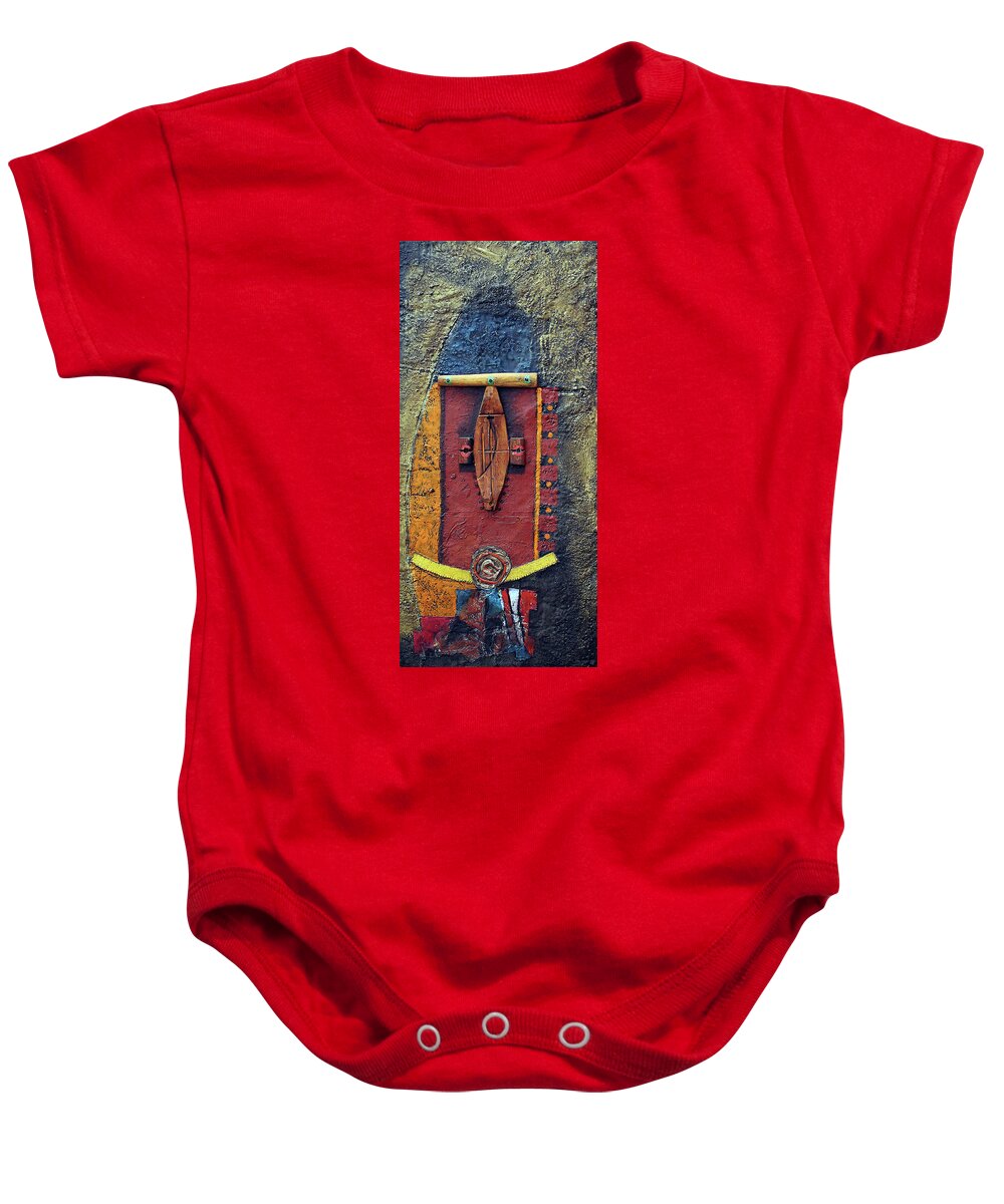 African Art Baby Onesie featuring the painting This Is Major Tom by Michael Nene