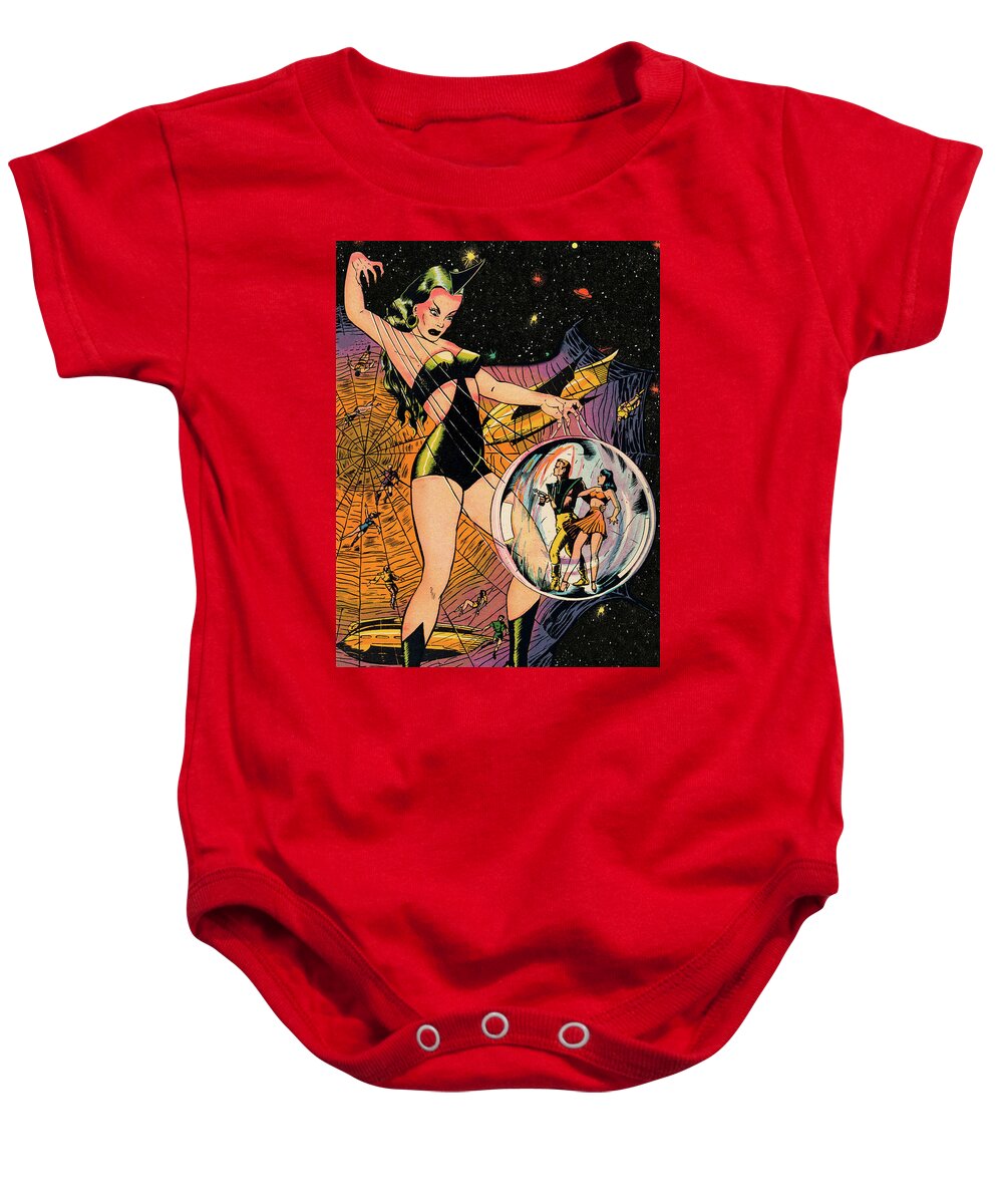 Witch Baby Onesie featuring the digital art Trapped in a Witch Bubble by Long Shot