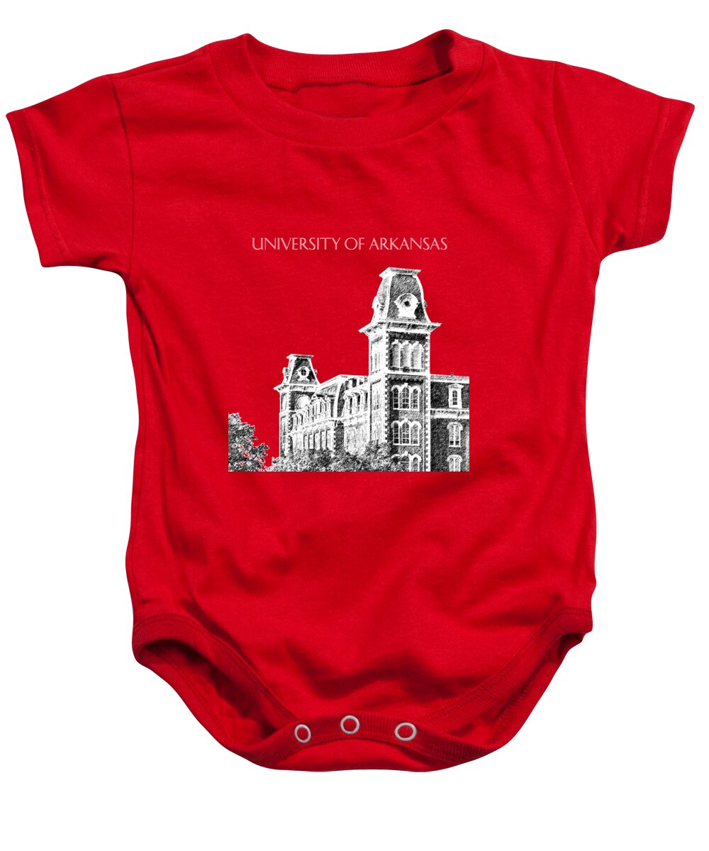 University Baby Onesie featuring the digital art University of Arkansas - Red by DB Artist