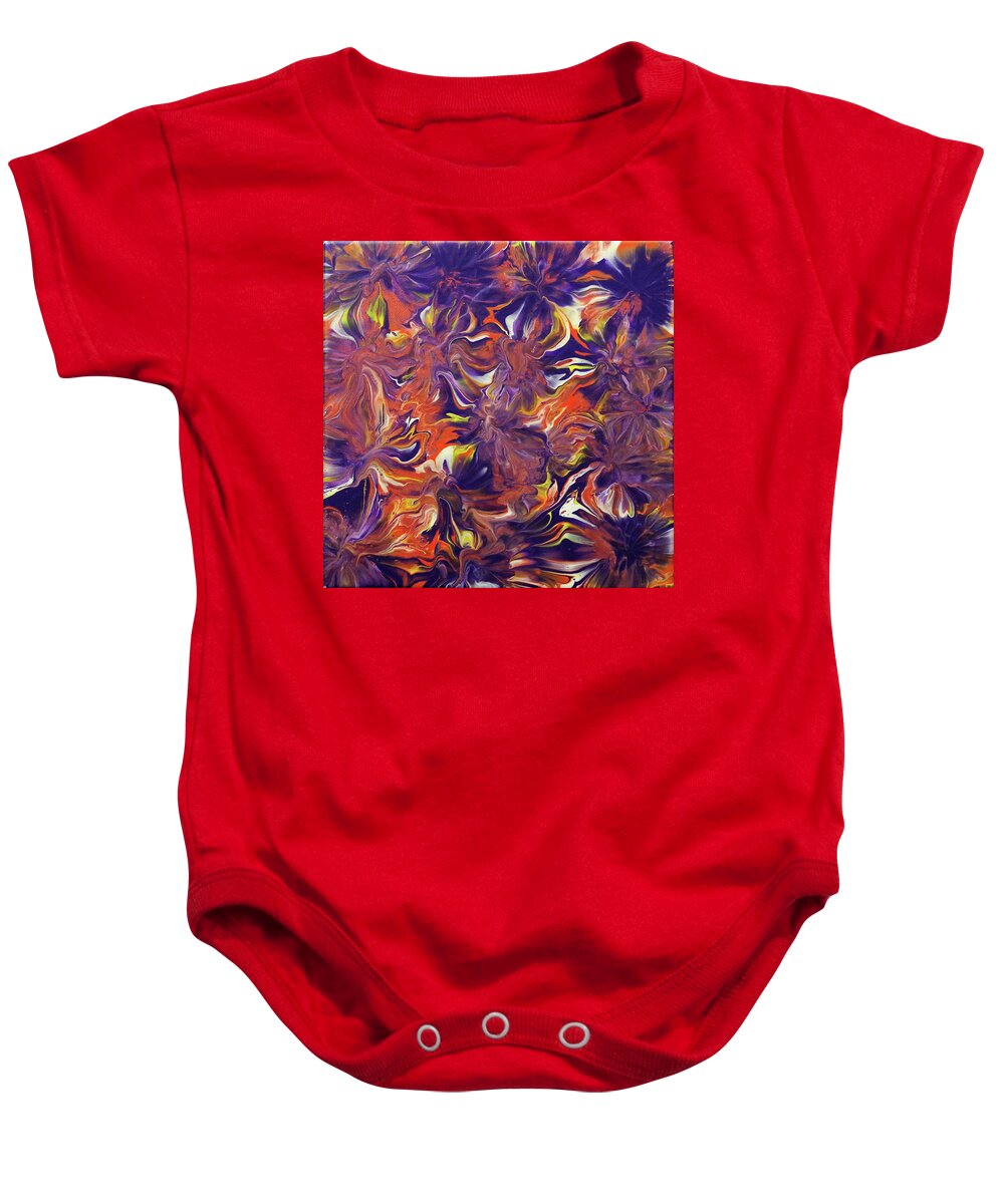 Acrylic Pour Baby Onesie featuring the painting Untitled_003 by Pour Your heART Out Artworks