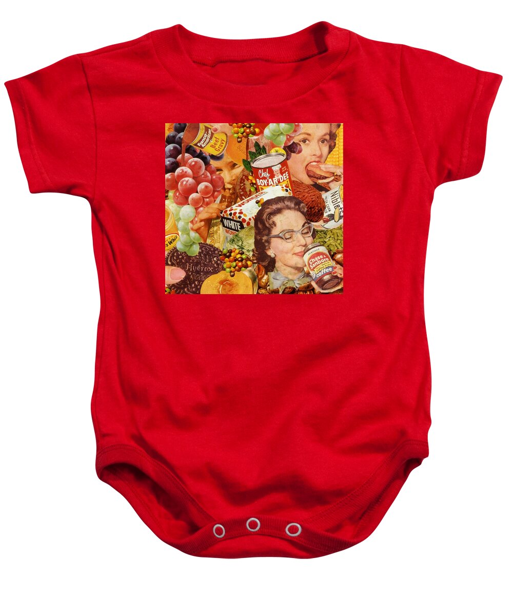 Food Baby Onesie featuring the mixed media Wake Up and Smell the Coffee by Sally Edelstein