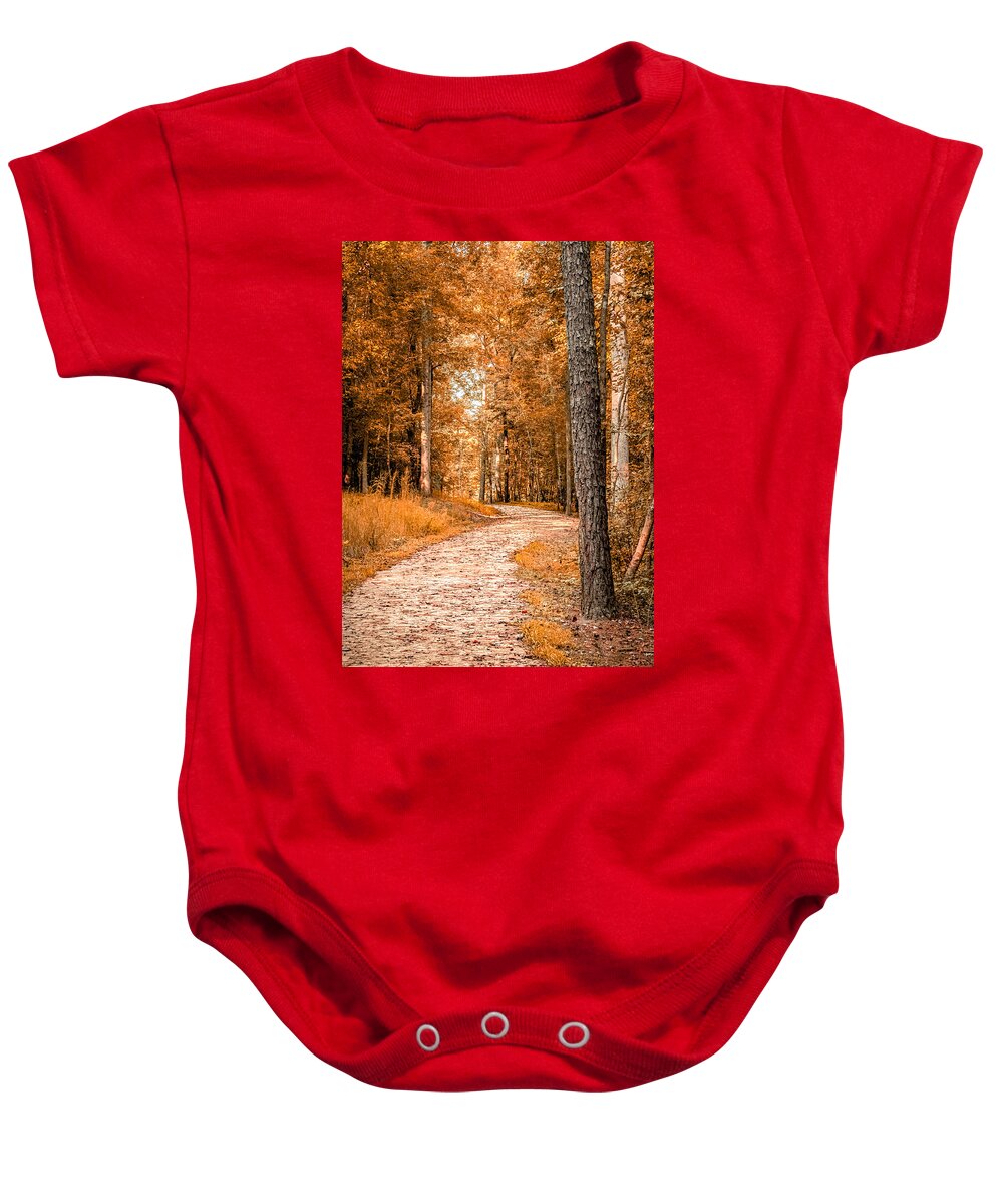 Fall Baby Onesie featuring the photograph Winding Trail by Rick Nelson
