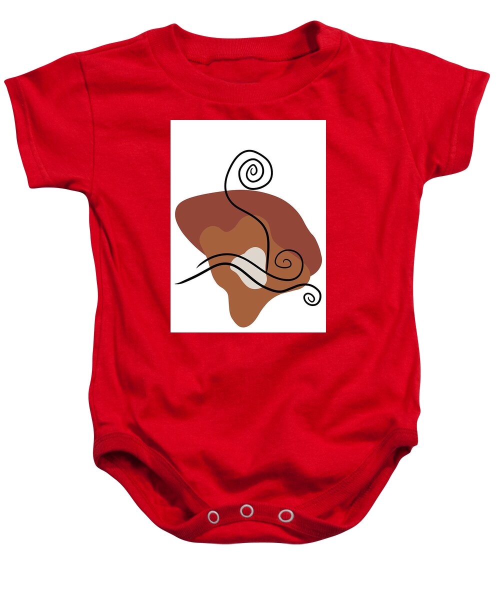 Rust Baby Onesie featuring the digital art Zen Abstract 2 by Georgia Clare