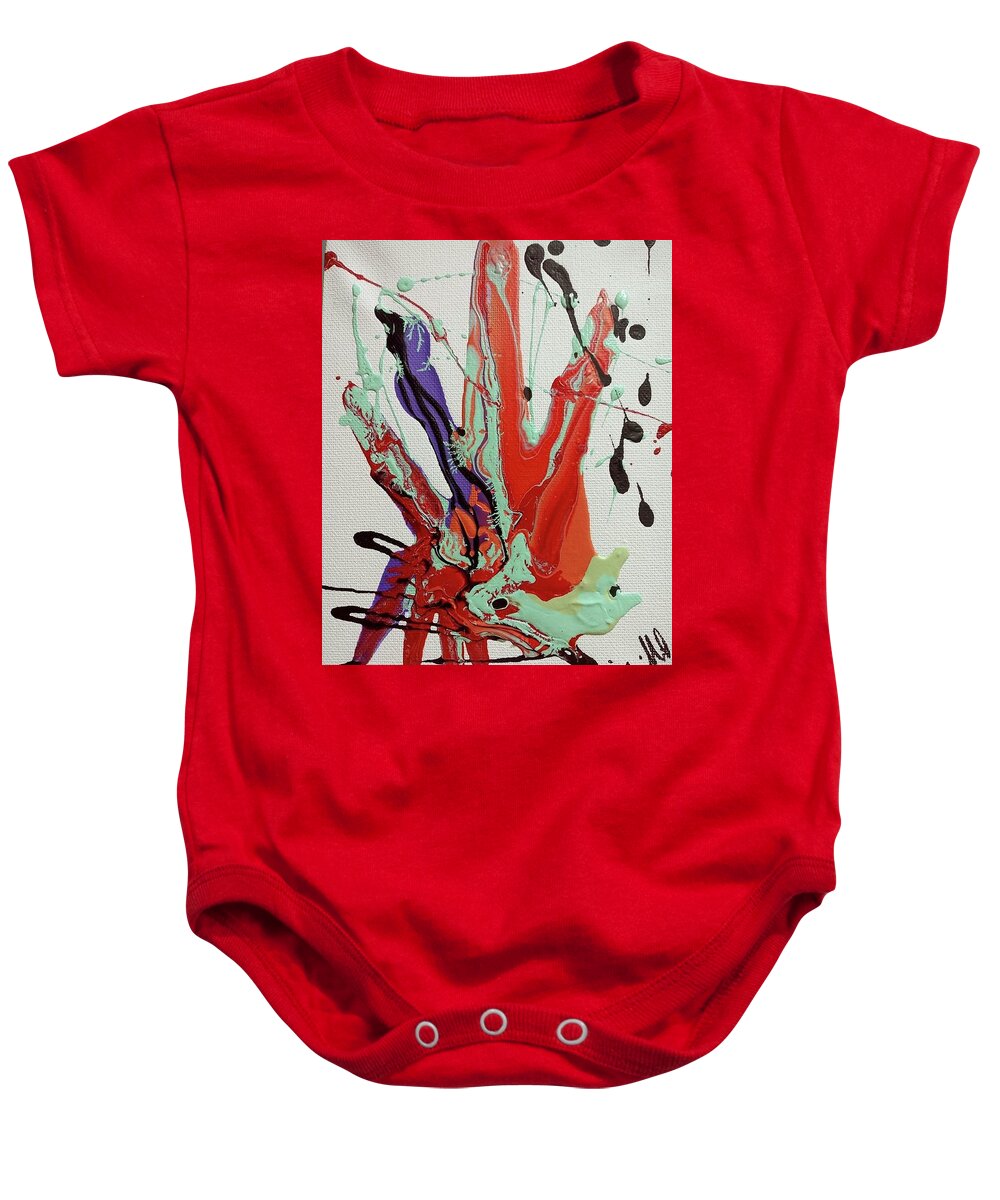  Baby Onesie featuring the painting ZIP by Jimmy Williams