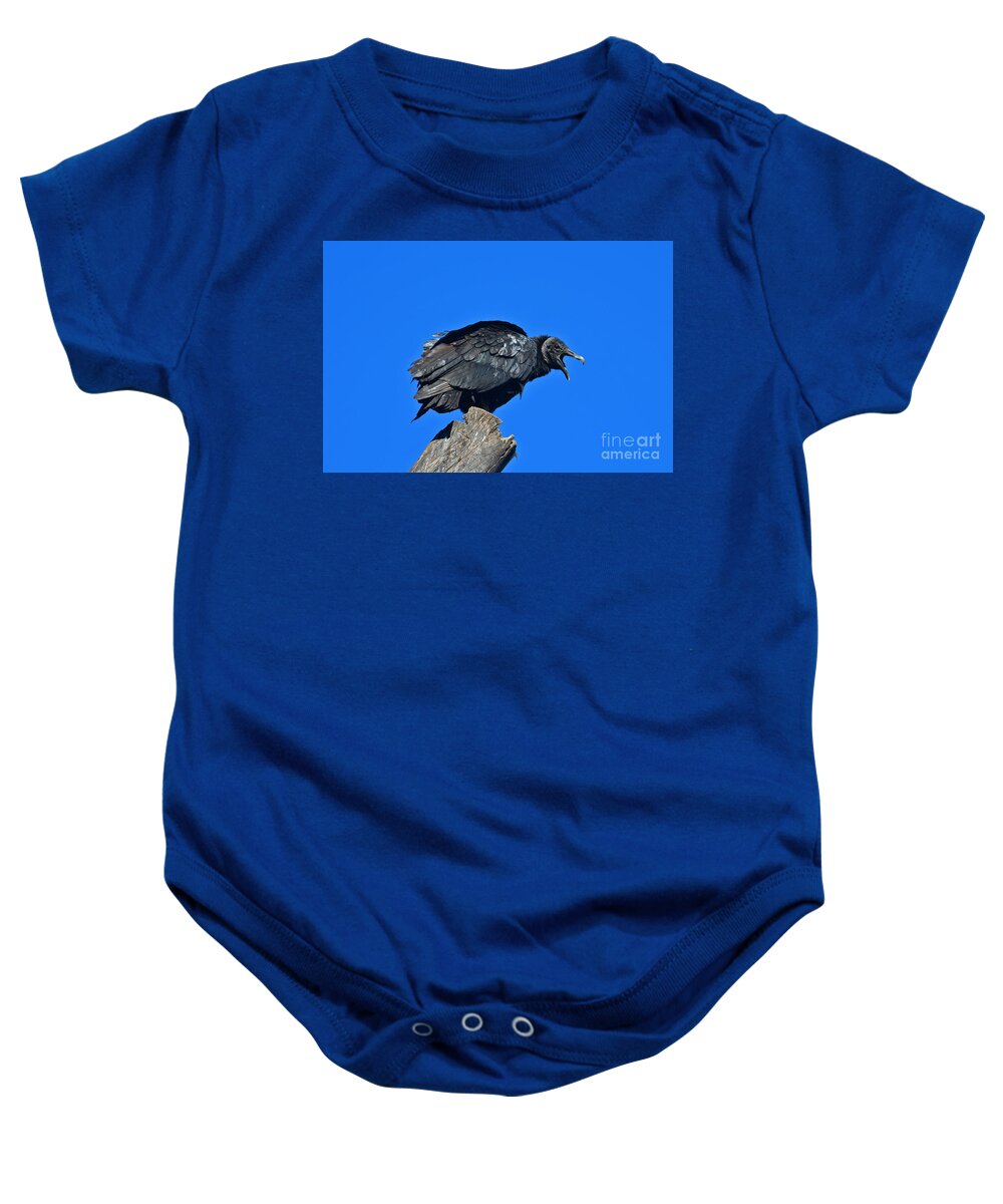  Baby Onesie featuring the photograph 23- Black Vulture #1 by Joseph Keane