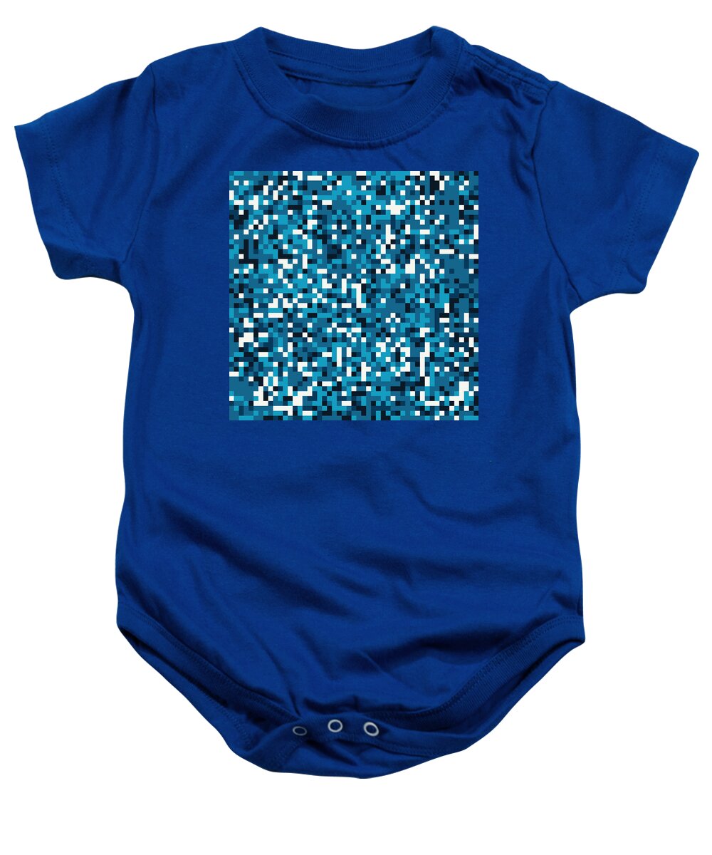 Art Baby Onesie featuring the digital art Blue Pixel Art #1 by Mike Taylor