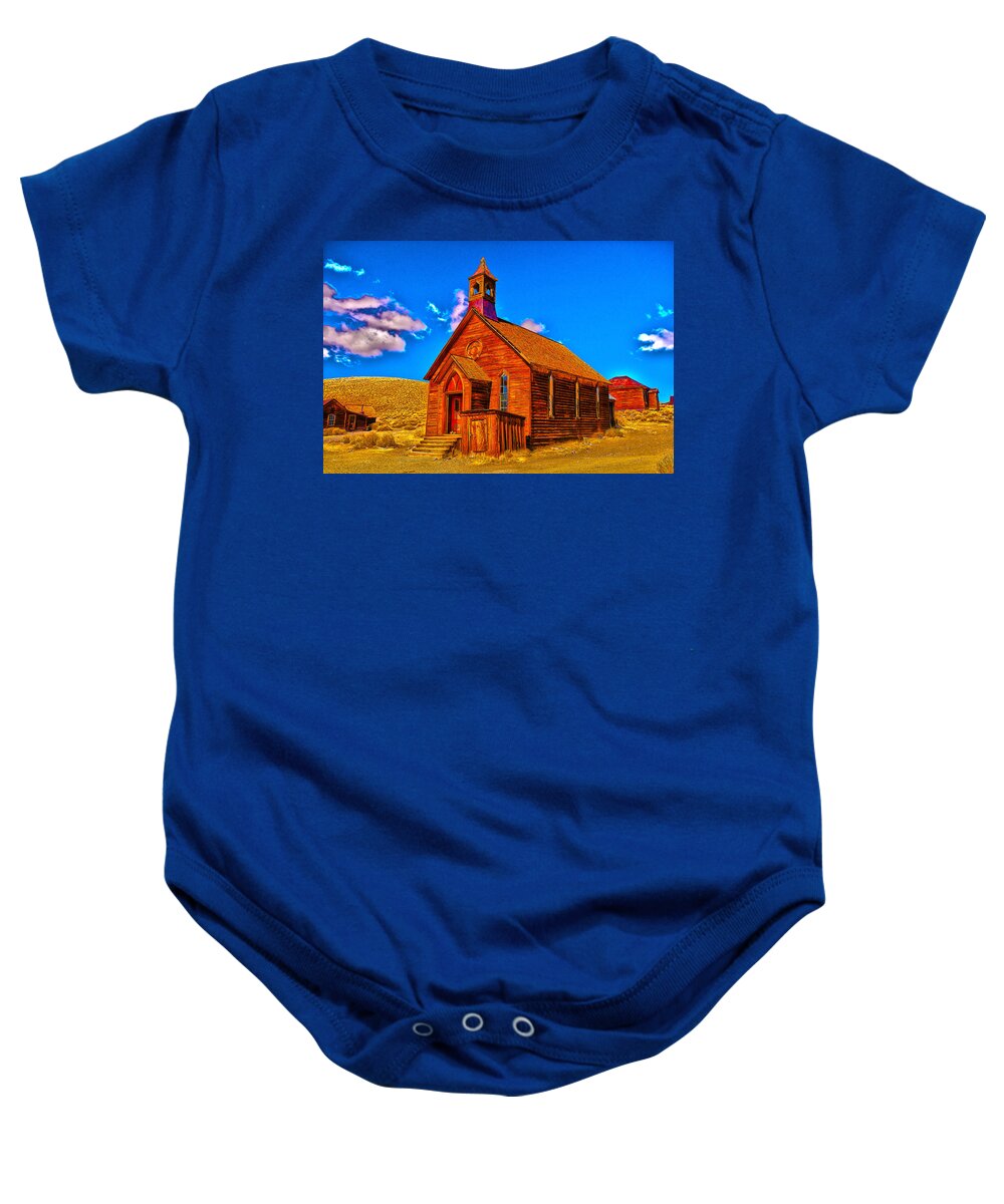 Bodie State Historical Park Baby Onesie featuring the photograph Bodie 20 #1 by Richard J Cassato