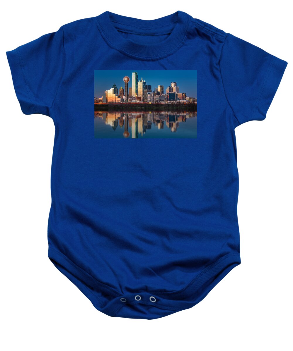 Downtown Baby Onesie featuring the photograph Dallas skyline #2 by Mihai Andritoiu