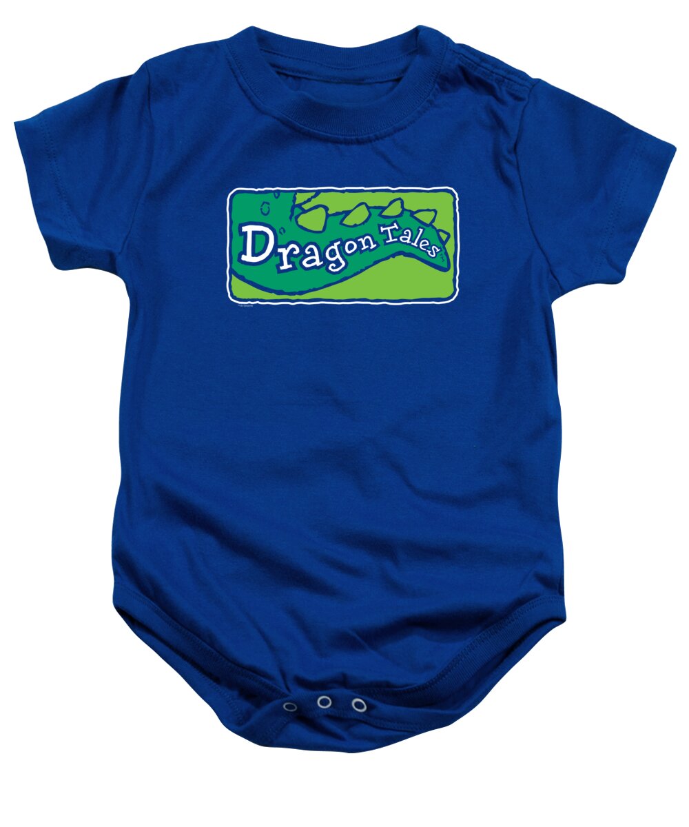  Baby Onesie featuring the digital art Dragon Tales - Logo Clean by Brand A