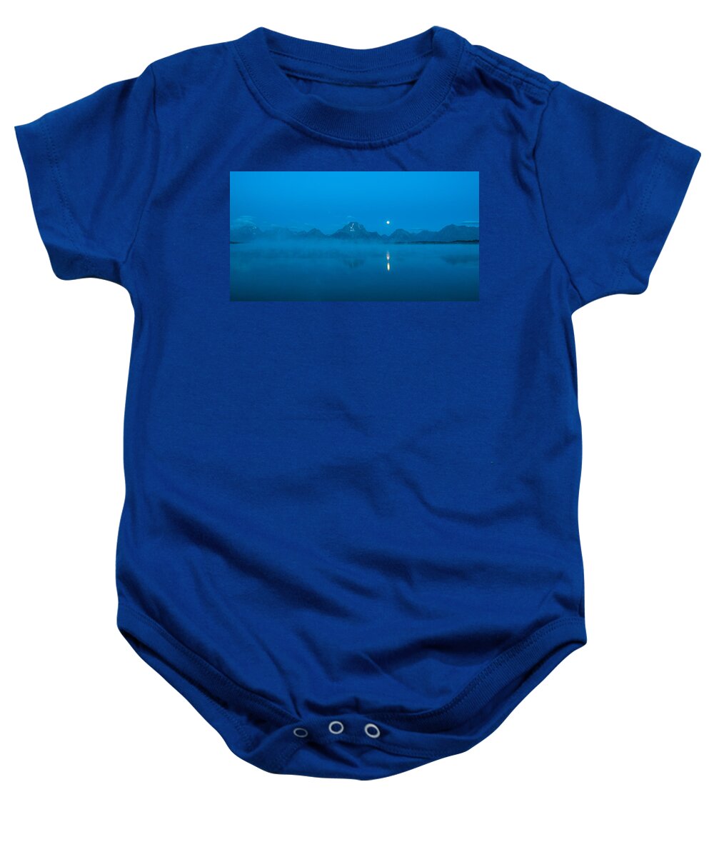 Brenda Jacobs Photography & Fine Art Baby Onesie featuring the photograph Early Morning Tetons #1 by Brenda Jacobs