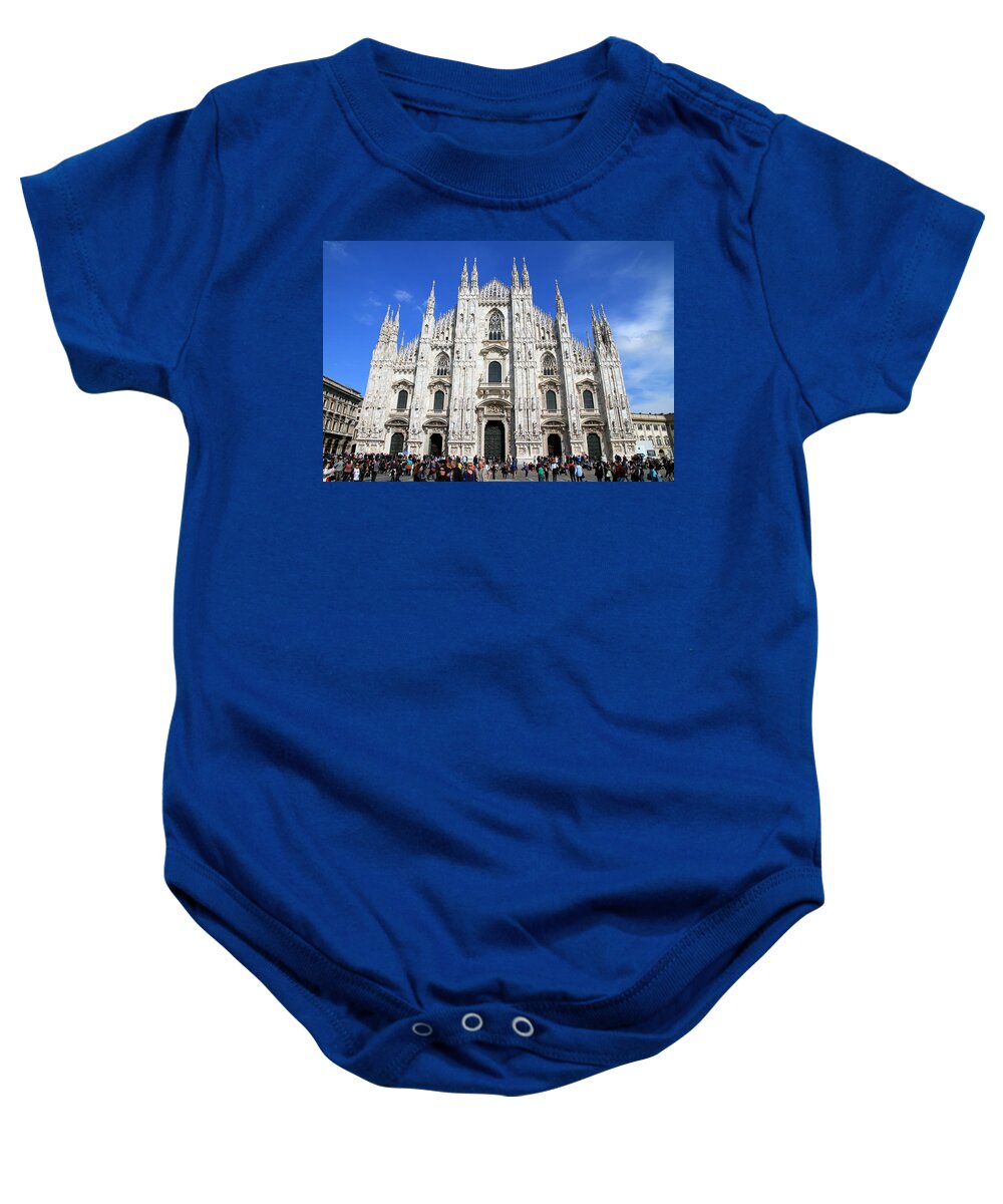 Architecture Baby Onesie featuring the photograph Milan Duomo Cathedral #1 by Valentino Visentini