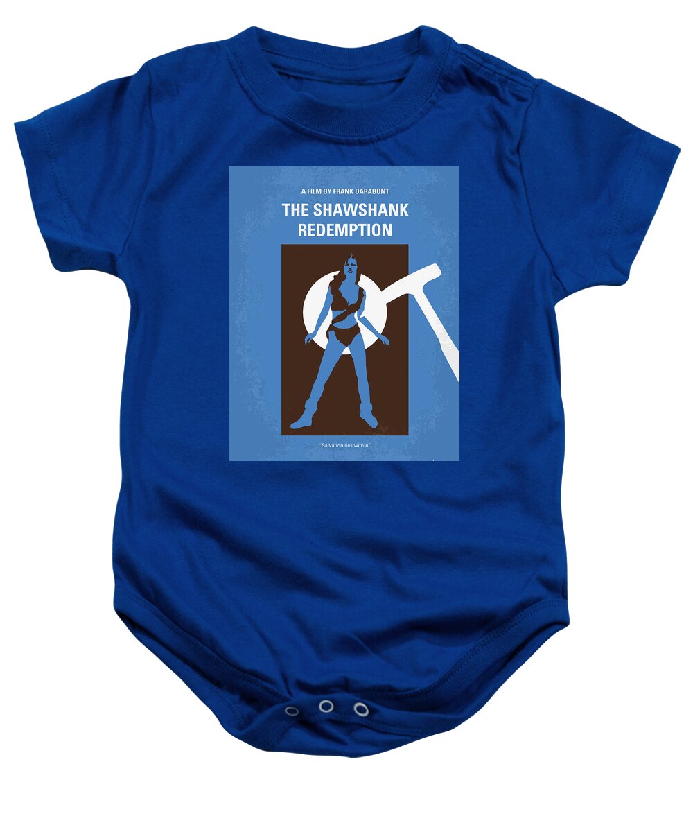 The Shawshank Redemption Baby Onesie featuring the digital art No246 My THE SHAWSHANK REDEMPTION minimal movie poster by Chungkong Art