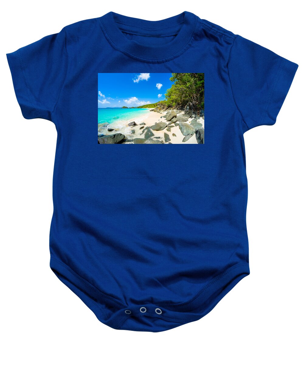 Caribbean Baby Onesie featuring the photograph Beautiful Caribbean beach by Raul Rodriguez