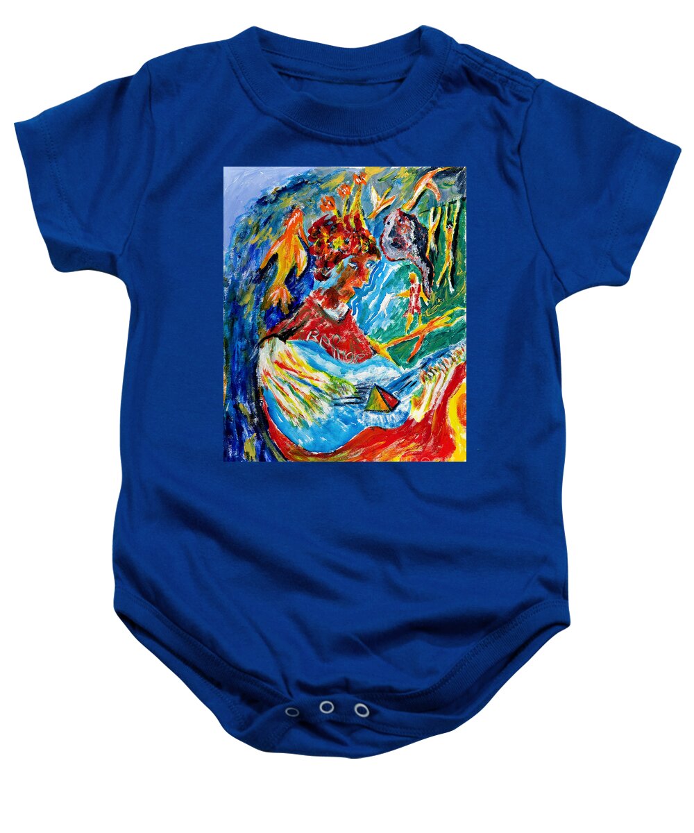 Impressionistic Acrylic Canvas Painting Baby Onesie featuring the painting Refuge by Walt Brodis