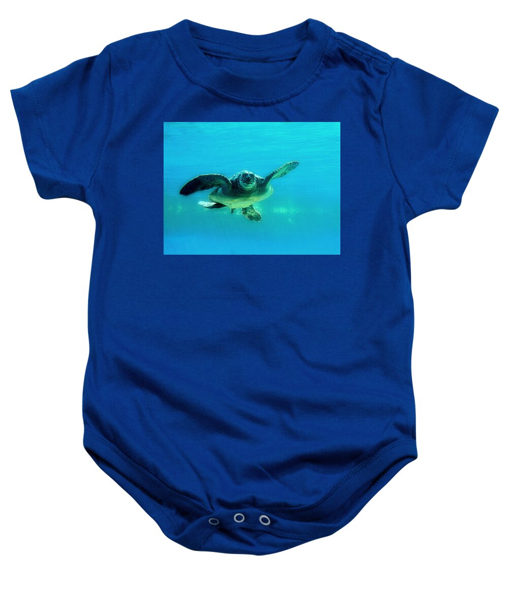 Green Submarine Baby Onesie featuring the photograph Green Submarine by Micki Findlay