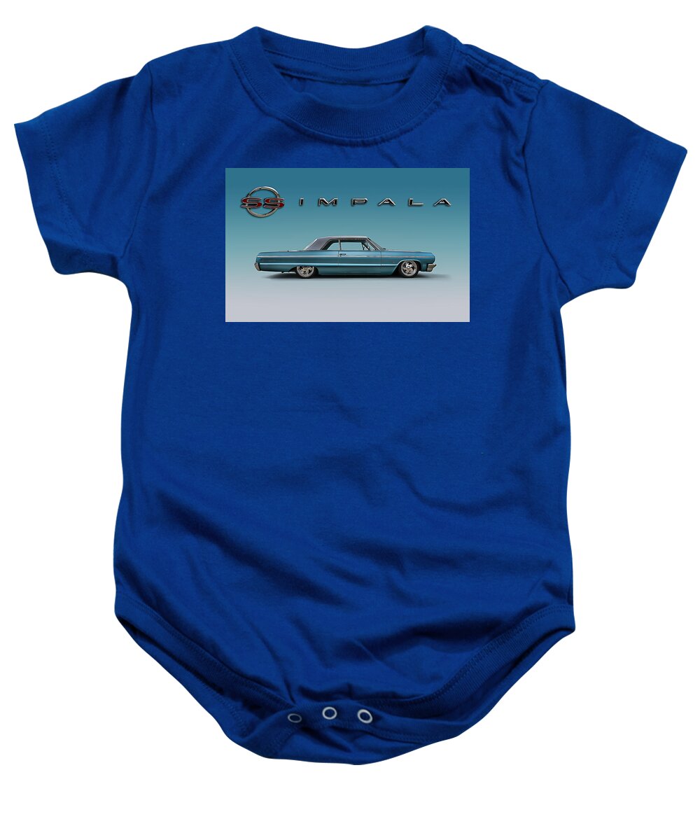 Impala Baby Onesie featuring the digital art '64 Impala SS #64 by Douglas Pittman