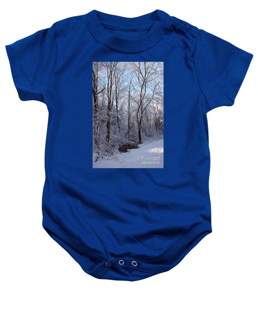 Landscape Baby Onesie featuring the photograph After the Blizzard by Deborah Bowie
