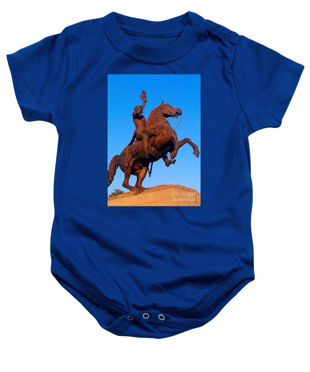 Andrew Jackson Baby Onesie featuring the photograph Andrew Jackson New Orleans St Louis Catheral by Saundra Myles