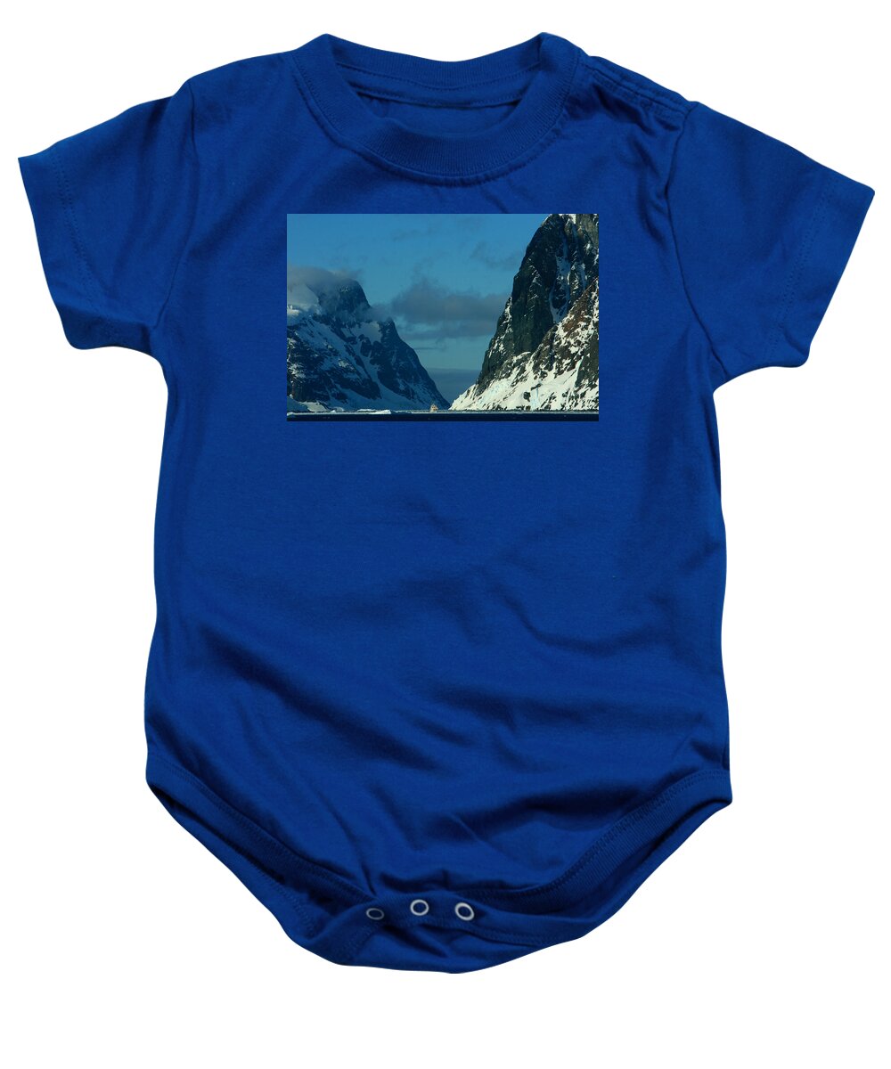 Ship Baby Onesie featuring the photograph Antarctic Fiord by Amanda Stadther