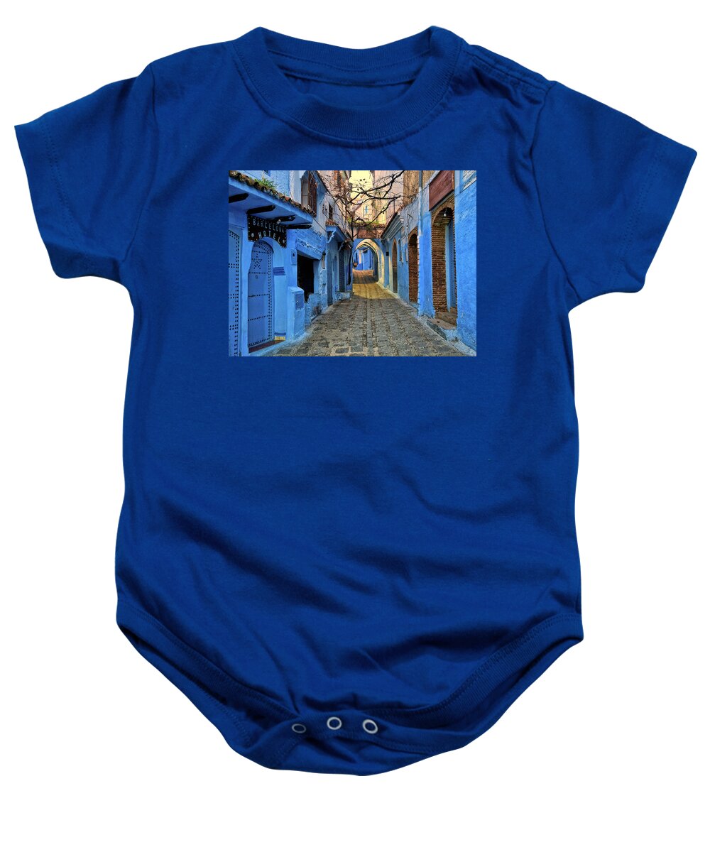 North Africa Baby Onesie featuring the photograph Barcelona Hotel - Chefchaouen Morocco by Dominic Piperata