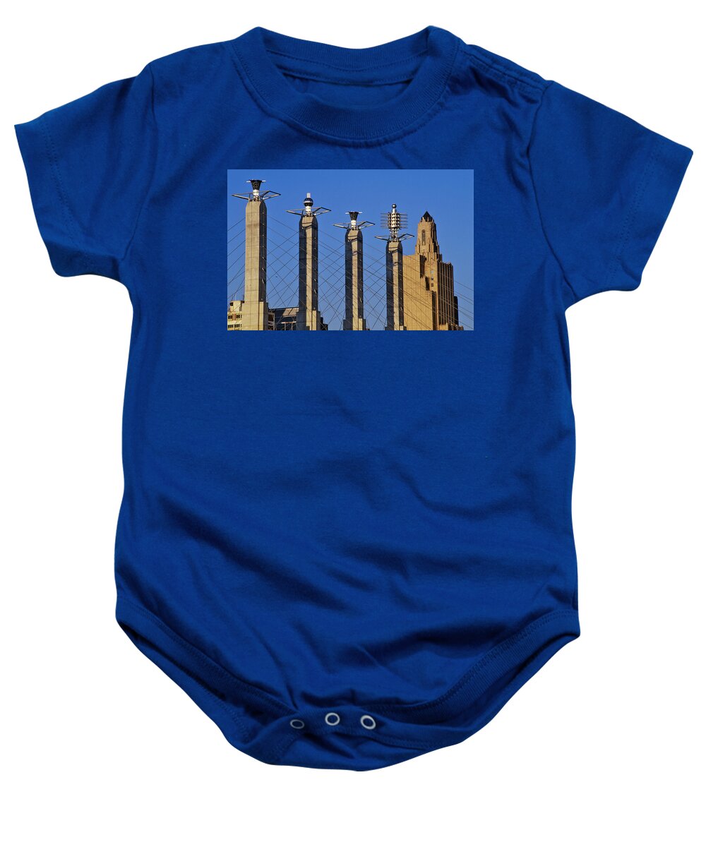 Photography Baby Onesie featuring the photograph Bartle Hall Convention Center, Kansas by Panoramic Images