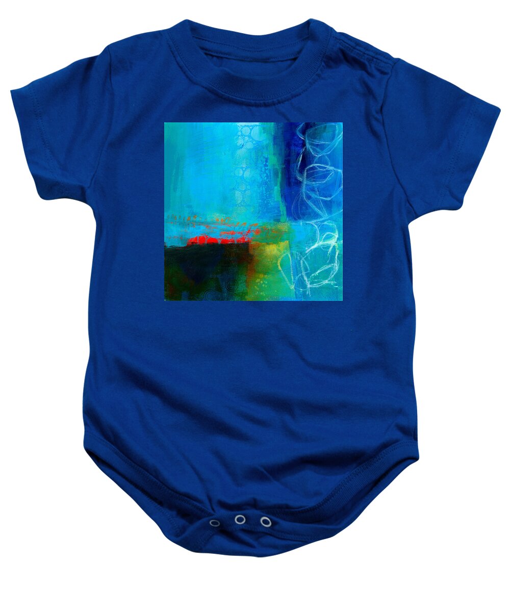 Blue Baby Onesie featuring the painting Blue #2 by Jane Davies