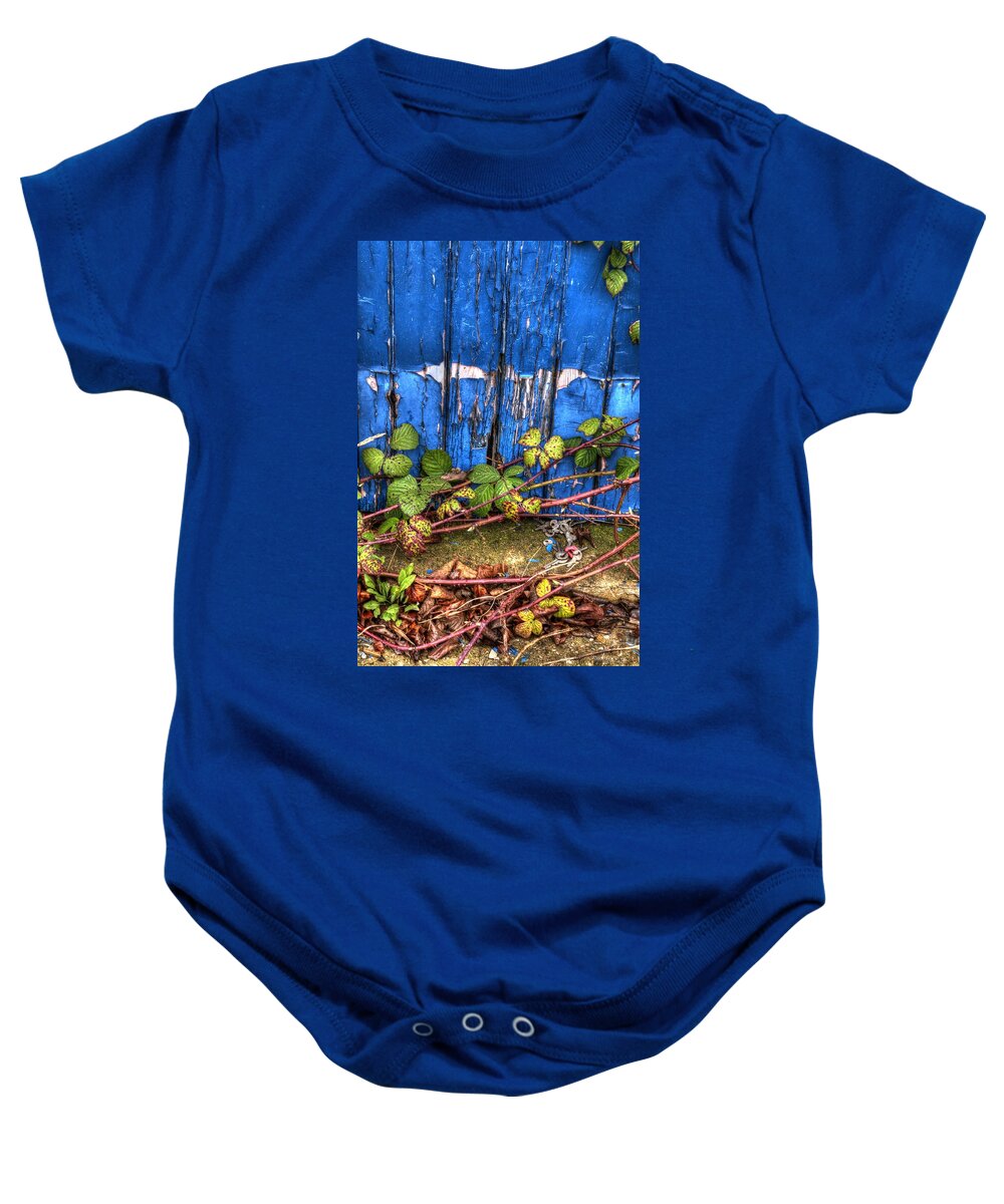 Blue Baby Onesie featuring the photograph Blue door by Spikey Mouse Photography