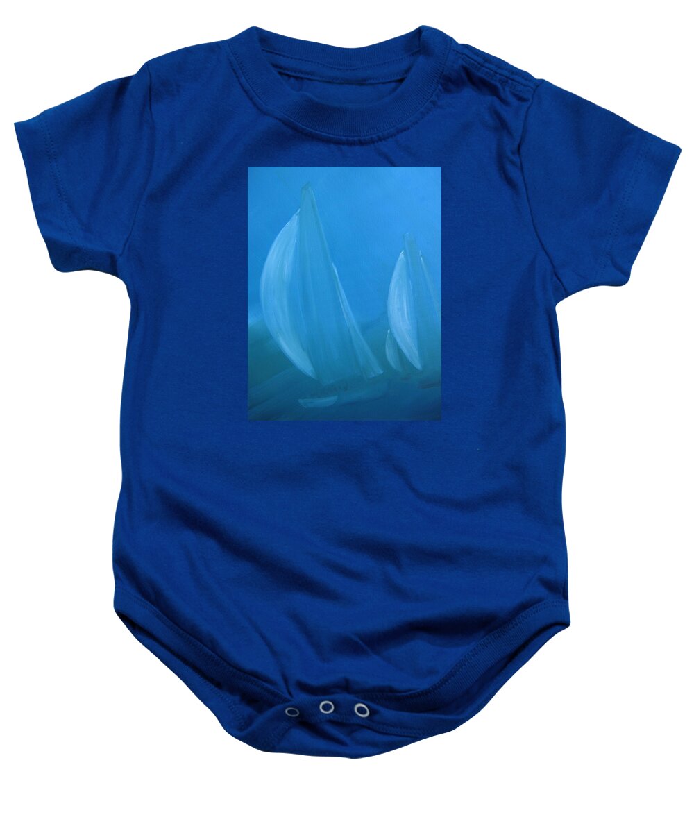 Sail Baby Onesie featuring the painting Blue by Susan Richardson