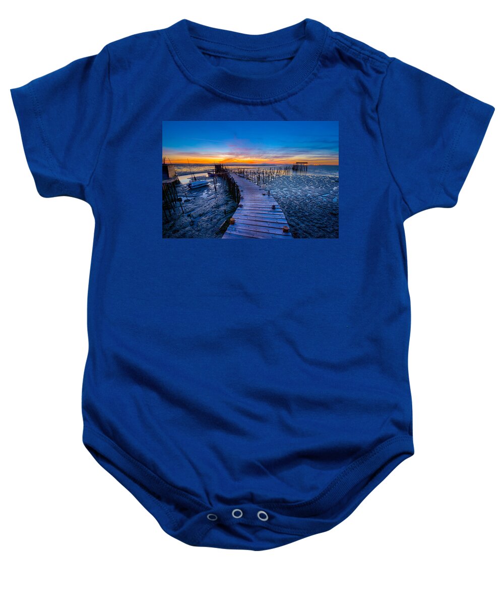 Carrasquiera Baby Onesie featuring the photograph Carrasquiera Blue Hour by Mark Rogers