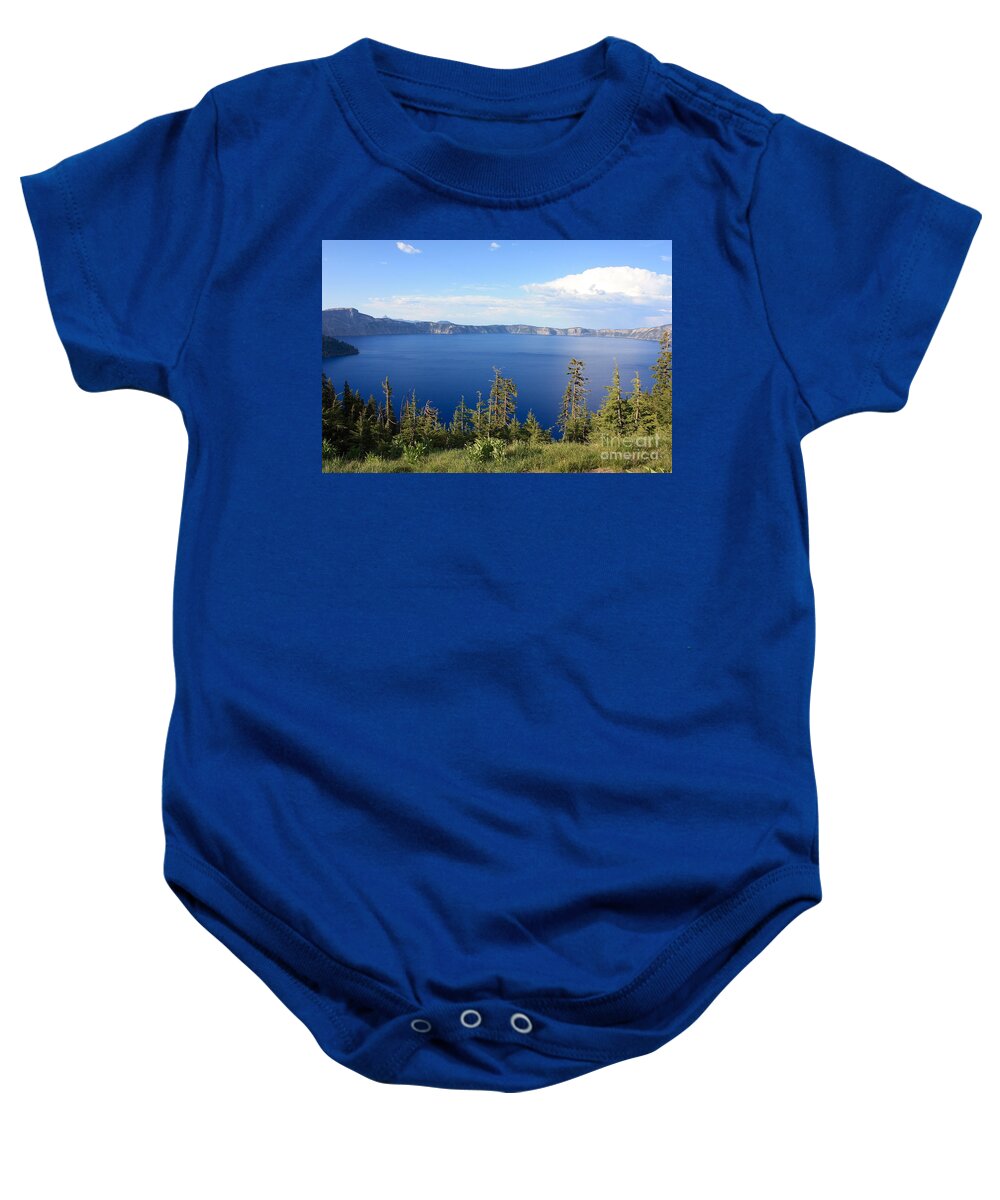 Crater Lake Baby Onesie featuring the photograph Crater Lake Vista by Carol Groenen