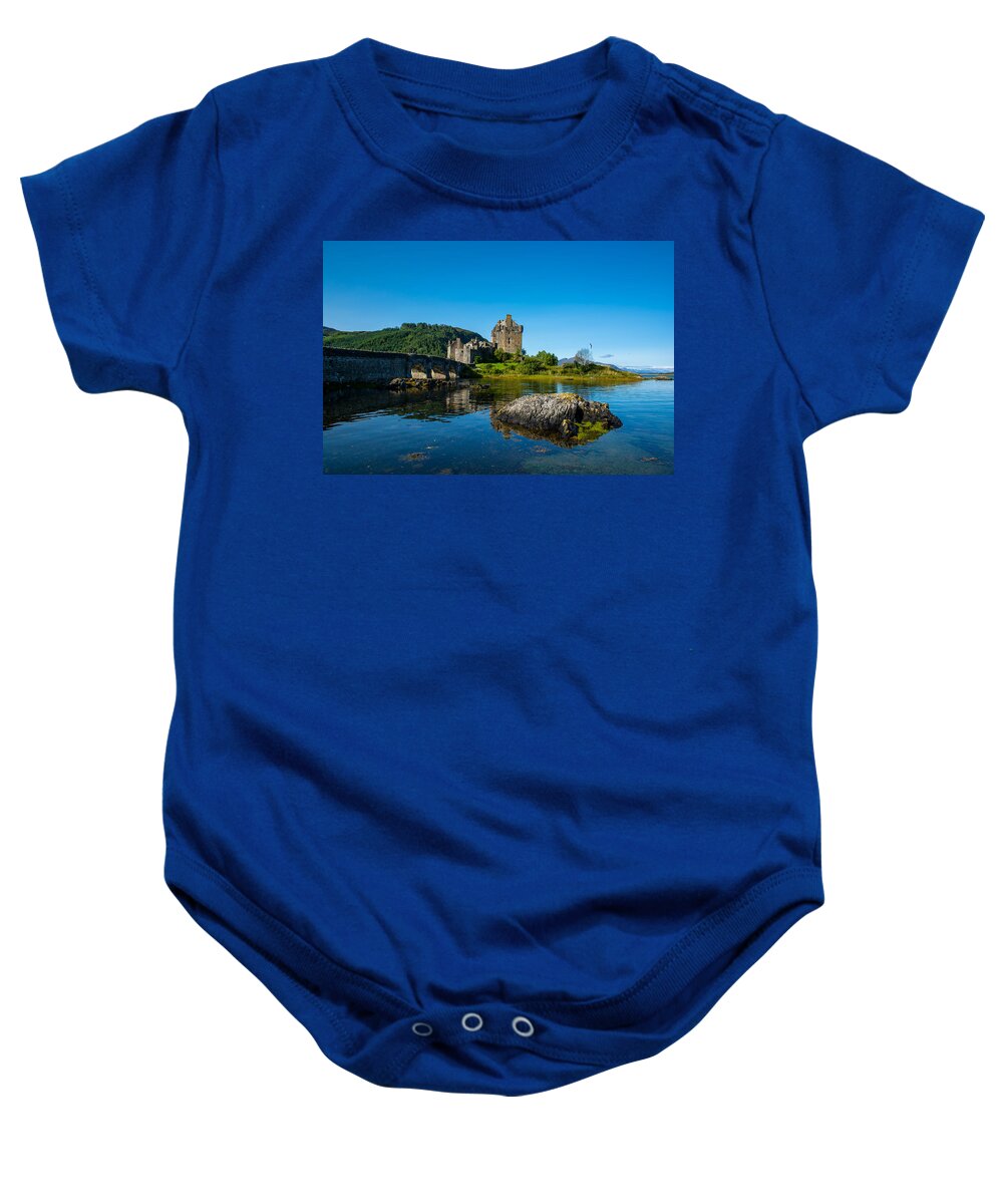 Scotland Baby Onesie featuring the photograph Eilean Donan Castle In Scotland by Andreas Berthold